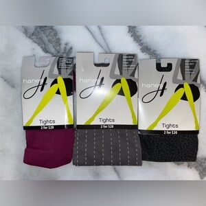 Hanes Tights - Maroon, Animal print  and Gray